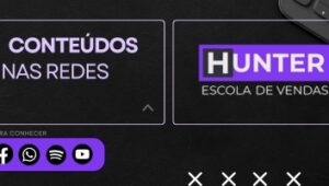 Banner conheça todas as nossas redes sociais Escola Hunter